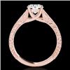 Image 2 : 1.5 CTW H-SI/I Certified Diamond Solitaire Antique Ring 10K Rose Gold - REF-327K6W - 35192