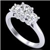 Image 1 : 1.5 CTW VS/SI Diamond Solitaire Art Deco 3 Stone Ring 18K White Gold - REF-272T8M - 37313