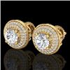 Image 1 : 2.35 CTW VS/SI Diamond Solitaire Art Deco Stud Earrings 18K Yellow Gold - REF-400Y2K - 37258