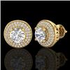 Image 2 : 2.35 CTW VS/SI Diamond Solitaire Art Deco Stud Earrings 18K Yellow Gold - REF-400Y2K - 37258