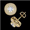 Image 4 : 2.35 CTW VS/SI Diamond Solitaire Art Deco Stud Earrings 18K Yellow Gold - REF-400Y2K - 37258