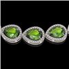 Image 4 : 33.6 CTW Peridot & Diamond Halo Necklace 10K White Gold - REF-675X3T - 41213