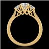 Image 1 : 1.67 CTW VS/SI Diamond Solitaire Art Deco 3 Stone Ring 18K Yellow Gold - REF-281T8M - 37030