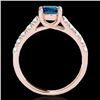 Image 2 : 1.55 CTW Si Certified Fancy Blue Diamond Solitaire Ring 10K Rose Gold - REF-207N3Y - 35495
