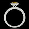Image 2 : 1.15 CTW Certified Si/I Fancy Intense Yellow Diamond Solitaire Halo Ring 10K White Gold - REF-200X2T