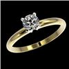 Image 2 : 0.50 CTW Certified H-SI/I Quality Diamond Solitaire Engagement Ring 10K Yellow Gold - REF-65T5M - 32