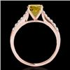Image 2 : 1.25 CTW Certified Si/I Fancy Intense Yellow Diamond Solitaire Ring 10K Rose Gold - REF-200X2T - 348