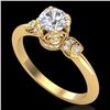 Image 1 : 1 CTW VS/SI Diamond Solitaire Art Deco Ring 18K Yellow Gold - REF-157H5A - 36853