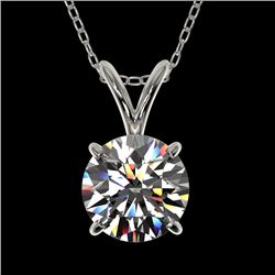 1.07 CTW Certified H-SI/I Quality Diamond Solitaire Necklace 10K White Gold - REF-147A2X - 36762