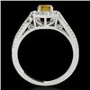 Image 2 : 1.43 CTW Certified Si/I Fancy Intense Yellow Diamond Solitaire Halo Ring 10K White Gold - REF-176N4Y