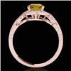 Image 2 : 1.33 CTW Certified Si/I Fancy Intense Yellow Diamond Solitaire Halo Ring 10K Rose Gold - REF-176F4N 