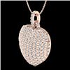 Image 2 : 3 CTW Micro Pave VS/SI Diamond Designer Heart Necklace 14K Rose Gold - REF-189H6A - 20465