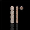 Image 2 : 5.33 CTW Emerald Cut Diamond Designer Earrings 18K Rose Gold - REF-1125X6T - 42666