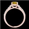 Image 2 : 2.1 CTW Certified Si/I Fancy Intense Yellow Diamond Solitaire Ring 10K Rose Gold - REF-309H3A - 3550