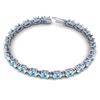 Image 4 : 10 CTW Aquamarine & VS/SI Diamond Eternity Bracelet 10K White Gold - REF-102Y2K - 21440