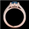Image 2 : 2.05 CTW Si Certified Fancy Blue Diamond Solitaire Halo Ring 10K Rose Gold - REF-272N8Y - 34271