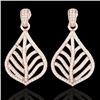 Image 1 : 2.50 CTW Micro Pave VS/SI Diamond Earrings Designer 14K Rose Gold - REF-221T8M - 21150