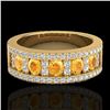 Image 1 : 2 CTW Citrine & Micro VS/SI Diamond Inspired Ring 10K Yellow Gold - REF-61X8T - 20823