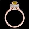 Image 2 : 1.85 CTW Certified Si/I Fancy Intense Yellow Diamond Solitaire Halo Ring 10K Rose Gold - REF-218H2A 