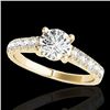 Image 1 : 2.1 CTW H-SI/I Certified Diamond Solitaire Ring 10K Yellow Gold - REF-402Y8K - 35500