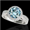 Image 1 : 2.15 CTW Si Certified Fancy Blue Diamond Solitaire Halo Ring 10K White Gold - REF-263N6Y - 34419