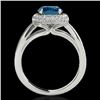 Image 2 : 2.15 CTW Si Certified Fancy Blue Diamond Solitaire Halo Ring 10K White Gold - REF-263N6Y - 34419