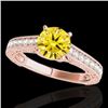 Image 1 : 1.82 CTW Certified Si/I Fancy Intense Yellow Diamond Solitaire Ring 10K Rose Gold - REF-254F5N - 349