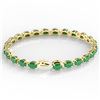 Image 4 : 29 CTW Emerald Eternity Designer Inspired Tennis Bracelet 14K Yellow Gold - REF-180X2T - 23388