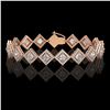 Image 1 : 11.7 CTW Princess Cut Diamond Designer Bracelet 18K Rose Gold - REF-2148F4N - 42798