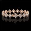 Image 2 : 11.7 CTW Princess Cut Diamond Designer Bracelet 18K Rose Gold - REF-2148F4N - 42798