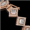 Image 4 : 11.7 CTW Princess Cut Diamond Designer Bracelet 18K Rose Gold - REF-2148F4N - 42798