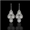 Image 1 : 5.22 CTW Pear Diamond Designer Earrings 18K White Gold - REF-969X6T - 42773