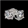 Image 4 : 1.57 CTW Certified H-SI/I Quality Diamond Solitaire Stud Earrings 10K White Gold - REF-183W2F - 3660