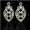 Image 1 : 7 CTW Sapphire & Micro VS/SI Diamond Heart Earrings Designer 14K Yellow Gold - REF-381A8X - 21141