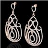 Image 1 : 3.50 CTW Micro Pave Designer VS/SI Diamond Earrings 14K Rose Gold - REF-291H3A - 22447
