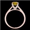 Image 2 : 2 CTW Certified Si/I Fancy Intense Yellow Diamond Solitaire Ring 10K Rose Gold - REF-360K2W - 34861