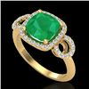 Image 2 : 3.15 CTW Emerald & Micro VS/SI Diamond Ring 18K Yellow Gold - REF-78M2H - 23002