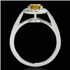 Image 2 : 1.45 CTW Certified Si/I Fancy Intense Yellow Diamond Solitaire Halo Ring 10K White Gold - REF-209X3T