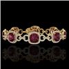 Image 1 : 30 CTW Garnet & Micro VS/SI Diamond Bracelet 14K Yellow Gold - REF-368W9F - 23025