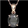 Image 2 : 5 CTW Black VS/SI Diamond Designer Solitaire Necklace 14K Rose Gold - REF-161H8A - 21854