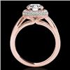 Image 2 : 2.15 CTW H-SI/I Certified Diamond Solitaire Halo Ring 10K Rose Gold - REF-365H3A - 34415