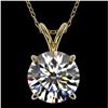 Image 1 : 2.03 CTW Certified H-SI/I Quality Diamond Solitaire Necklace 10K Yellow Gold - REF-585X2T - 36810