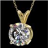 Image 2 : 2.03 CTW Certified H-SI/I Quality Diamond Solitaire Necklace 10K Yellow Gold - REF-585X2T - 36810