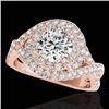 Image 1 : 1.75 CTW H-SI/I Certified Diamond Solitaire Halo Ring 10K Rose Gold - REF-209W3F - 33865