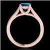 Image 2 : 1.5 CTW Si Certified Fancy Blue Diamond Solitaire Ring 10K Rose Gold - REF-260Y2K - 35540