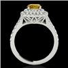 Image 2 : 1.6 CTW Certified Si Fancy Intense Diamond Solitaire Halo Ring 10K White Gold - REF-216W4F - 33363