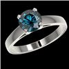 Image 2 : 1.57 CTW Certified Intense Blue SI Diamond Solitaire Engagement Ring 10K White Gold - REF-210Y2K - 3