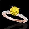 Image 1 : 1.4 CTW Certified Si/I Fancy Intense Yellow Diamond Solitaire Ring 10K Rose Gold - REF-156F4N - 3487