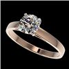 Image 1 : 0.99 CTW Certified H-SI/I Quality Diamond Solitaire Engagement Ring 10K Rose Gold - REF-199W5F - 364