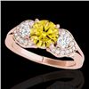 Image 1 : 1.7 CTW Certified Si Intense Yellow Diamond 3 Stone Solitaire Ring 10K Rose Gold - REF-305M5H - 3534